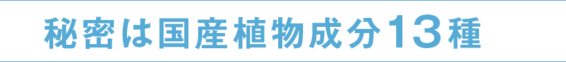 秘密は国産植物成分13種