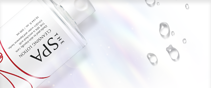 THE CLEANSING LOTION Dedicated to skin-friendly care. THE SPA is enriched with ONSEN water and Japanese herbs. 10.144 fl. oz. / 300 mL