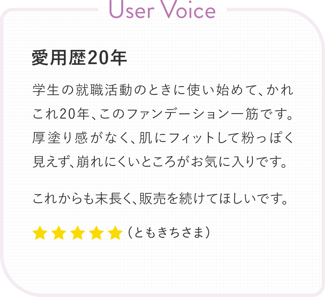 User Voice：愛用歴20年