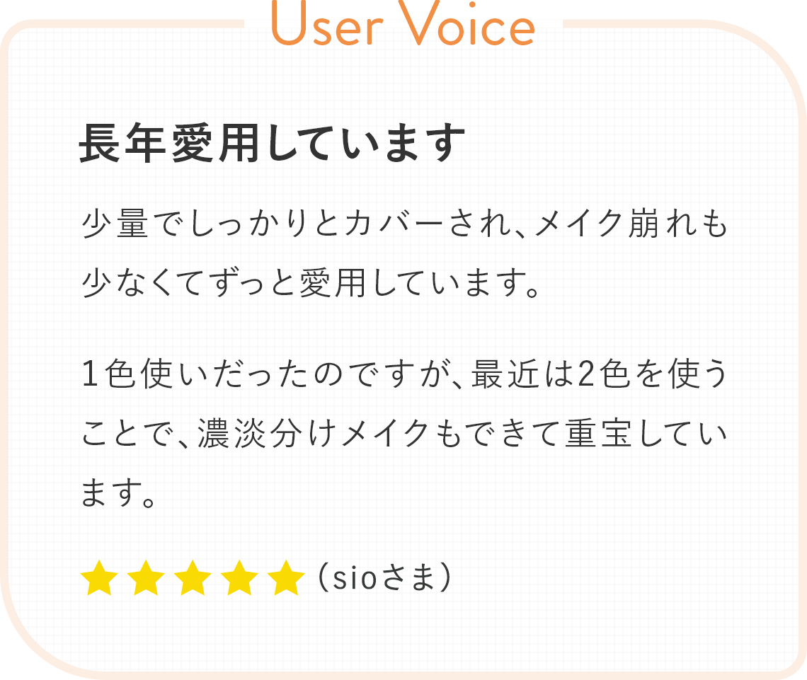 User Voice：長年愛用しています