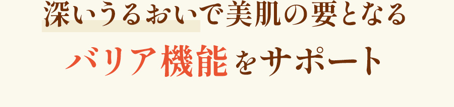 深いうるおいで美肌の要となる
				バリア機能をサポート