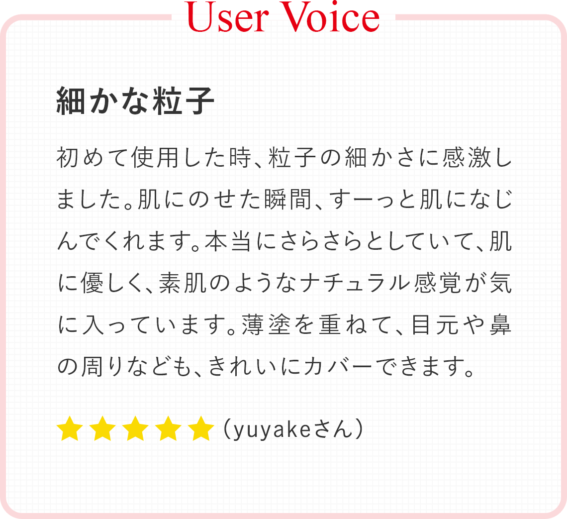 User Voice：細かな粒子