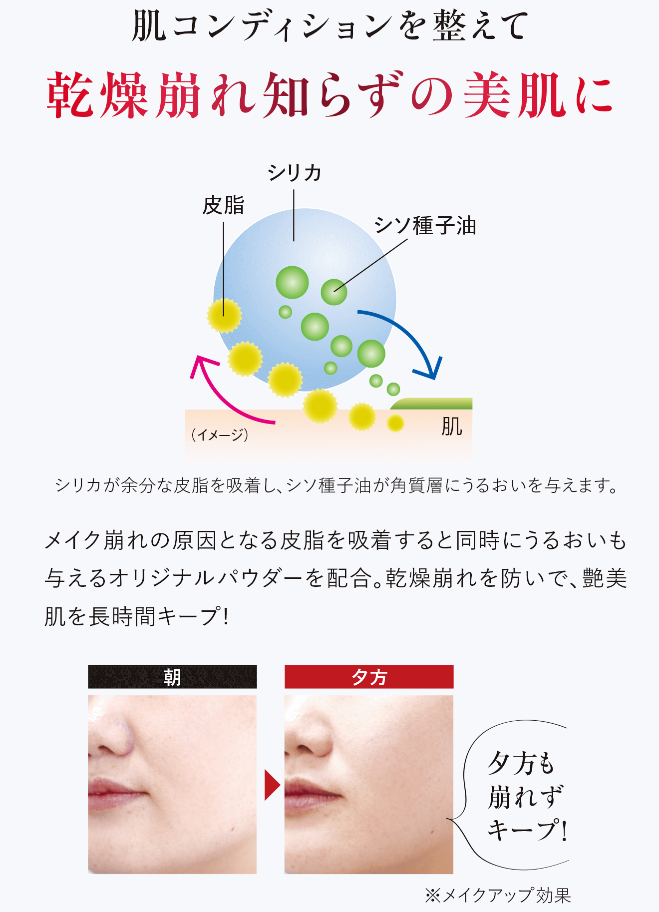 肌コンディションを整えて乾燥崩れ知らずの美肌に