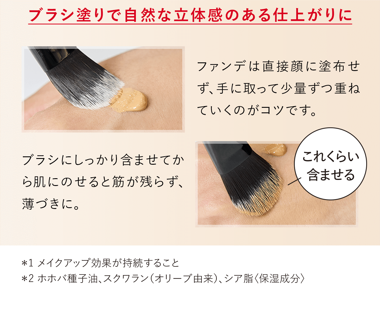 ブラシ塗りで自然な立体感のある仕上がりに