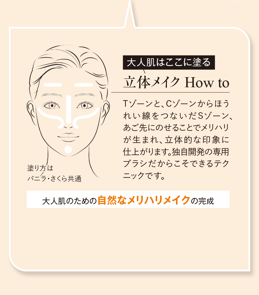 大人肌はここに塗る 立体メイク How to