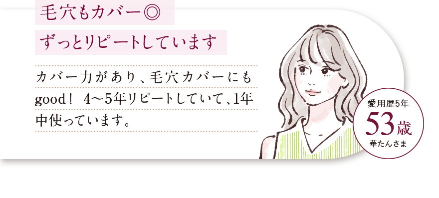 毛穴もカバー◎ずっとリピートしています