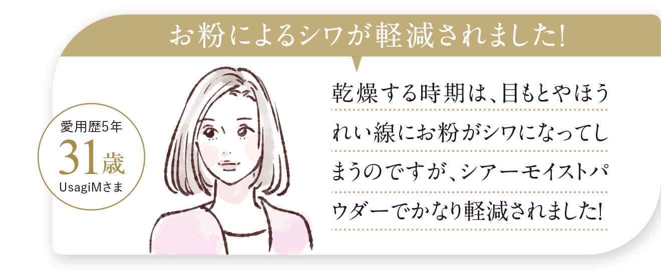 お粉によるシワが軽減されました！