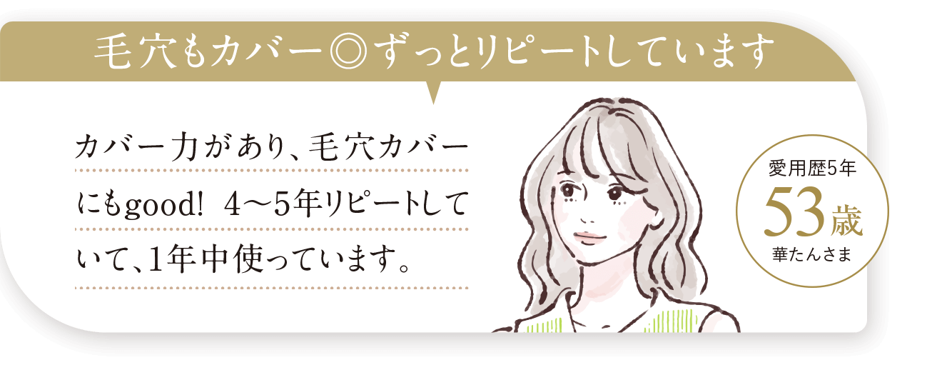毛穴もカバー◎ずっとリピートしています