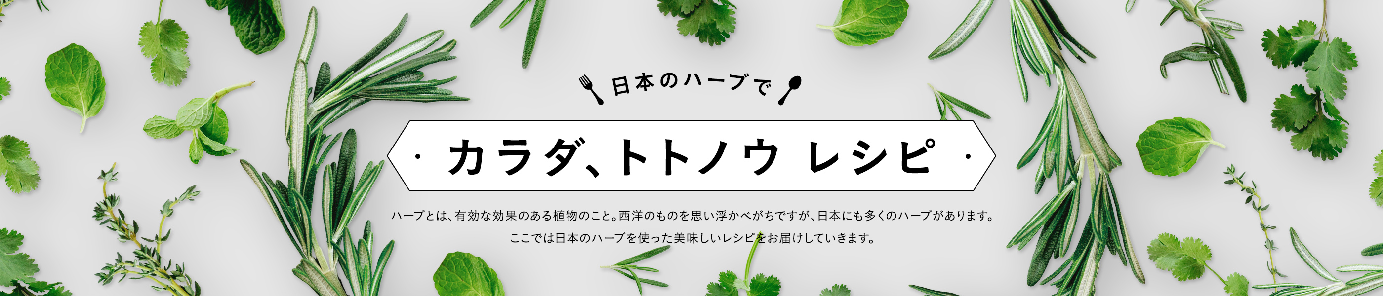 日本のハーブで カラダ、トトノウ レシピ ハーブとは、有効な効果のある植物のこと。西洋のものを思い浮かべがちですが、日本にも多くのハーブがあります。 ここでは日本のハーブを使った美味しいレシピをお届けしていきます。